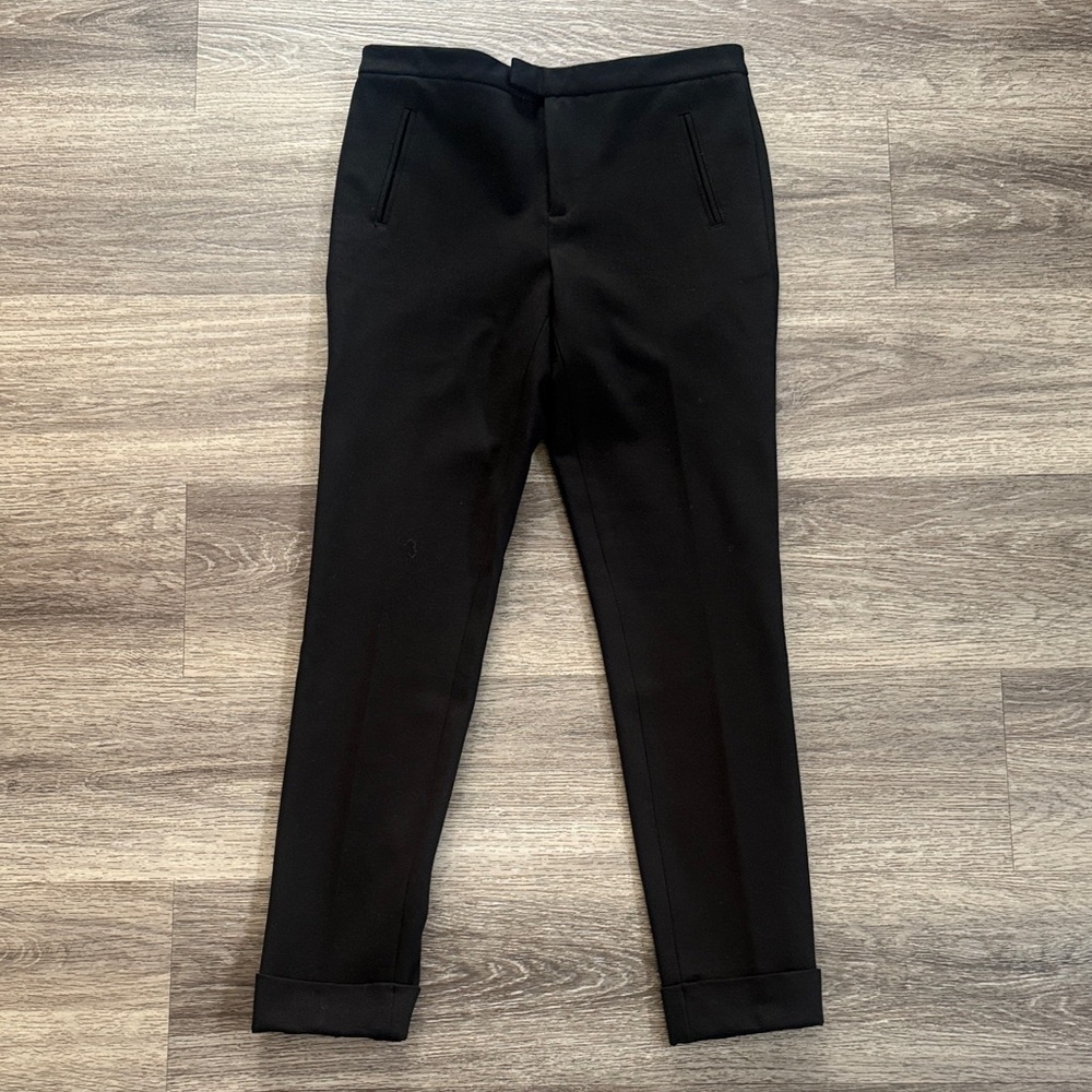 ATM Anthony Thomas Melillo Black Dress Pants Mid Rise Cropped Trousers Size 4